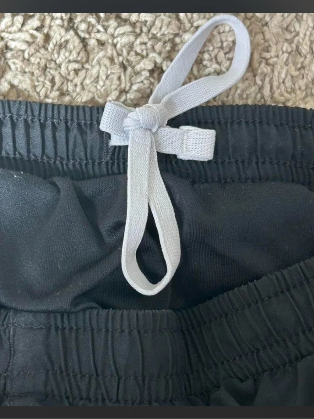 Nike Black Women's Athletic Shorts with White Piping